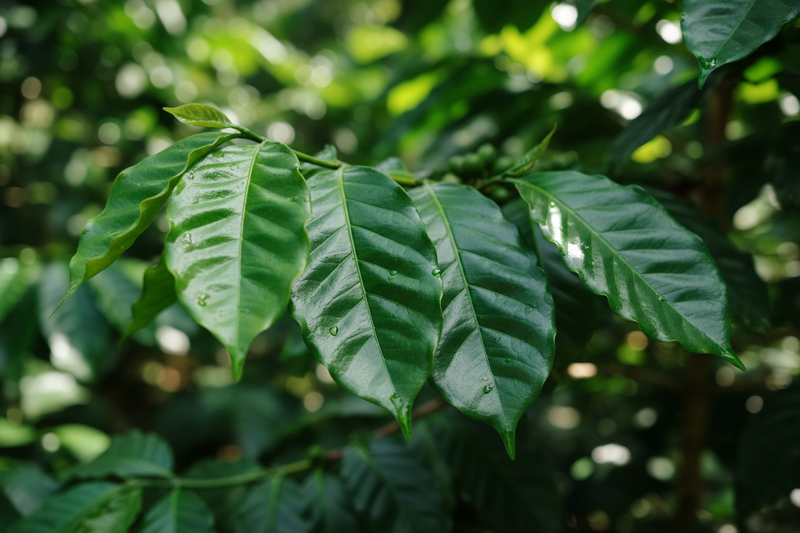 Create a real image of coffee leaves